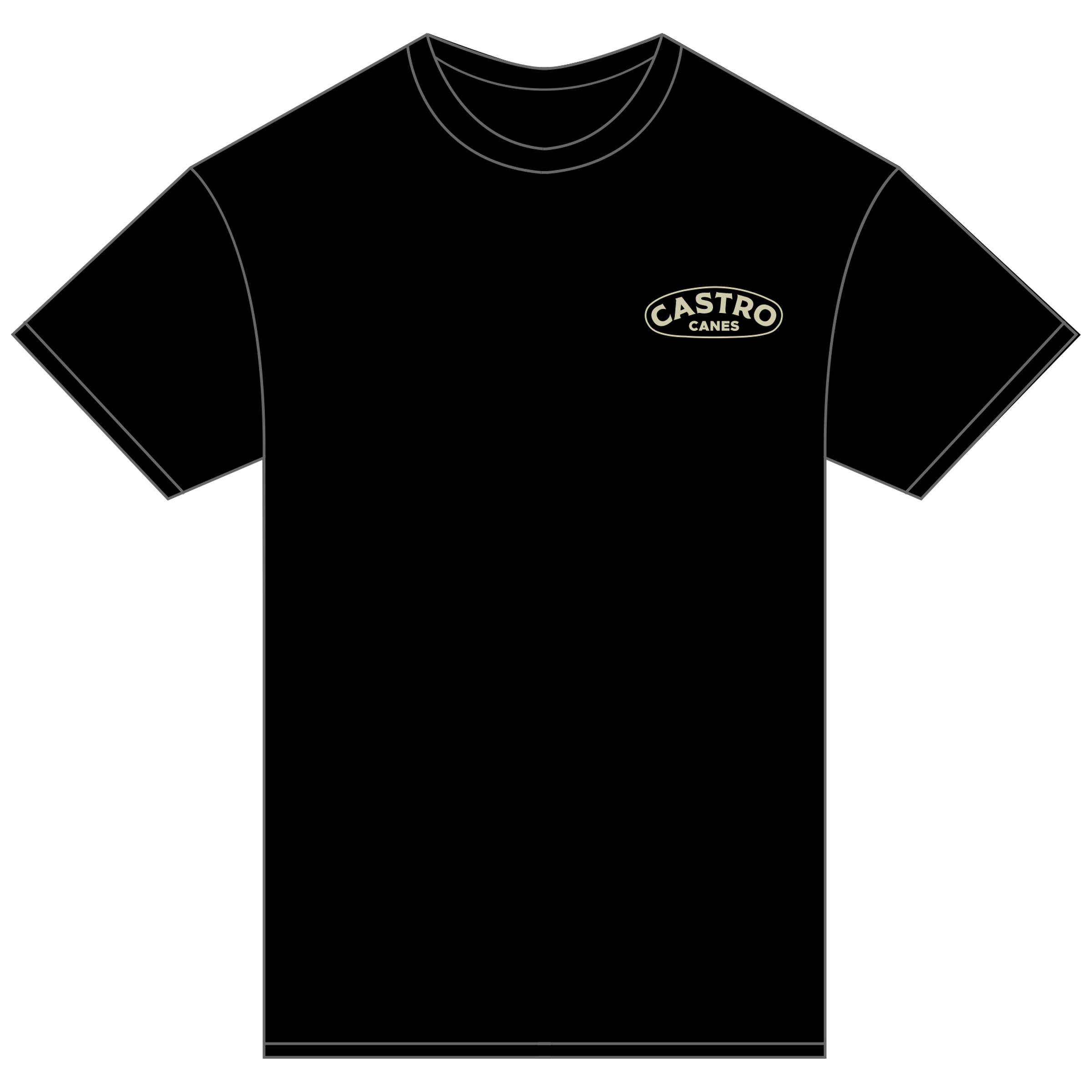 The Castro Canes Tee in Black — front
