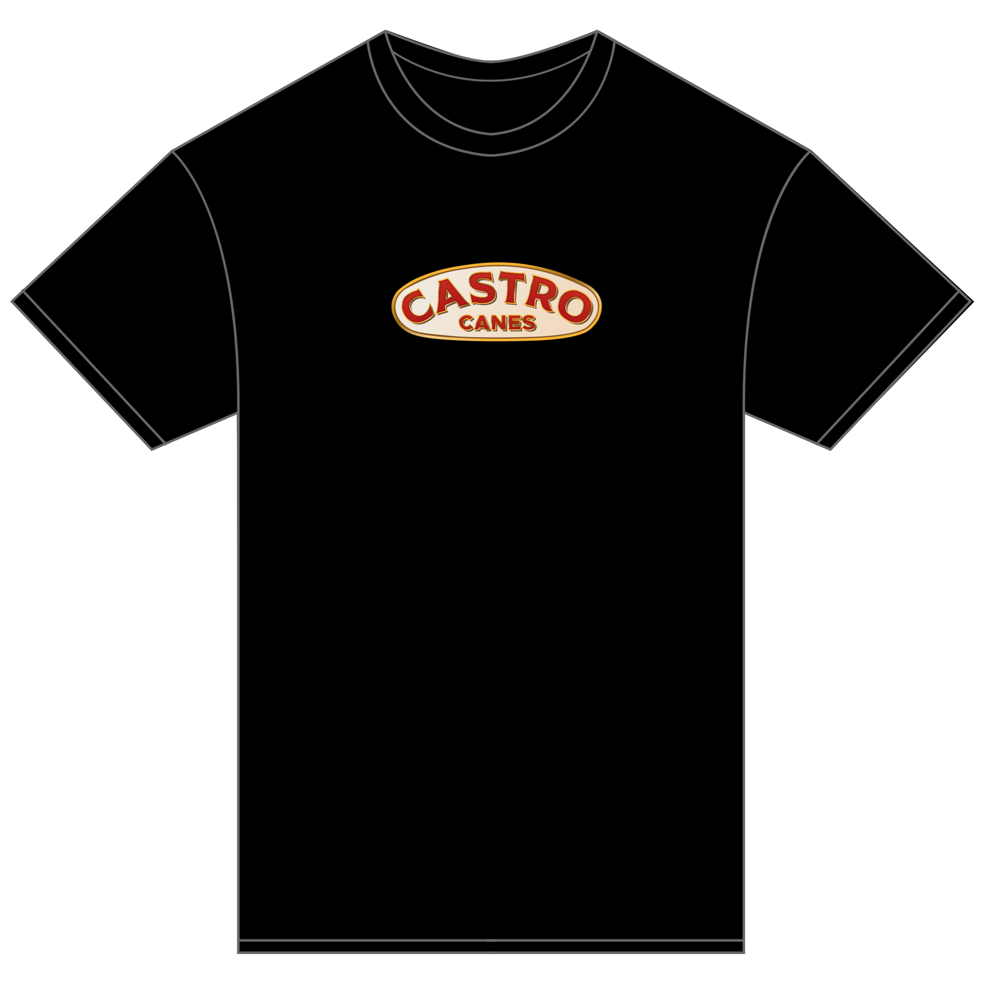 Castro Canes logo tee in black — front